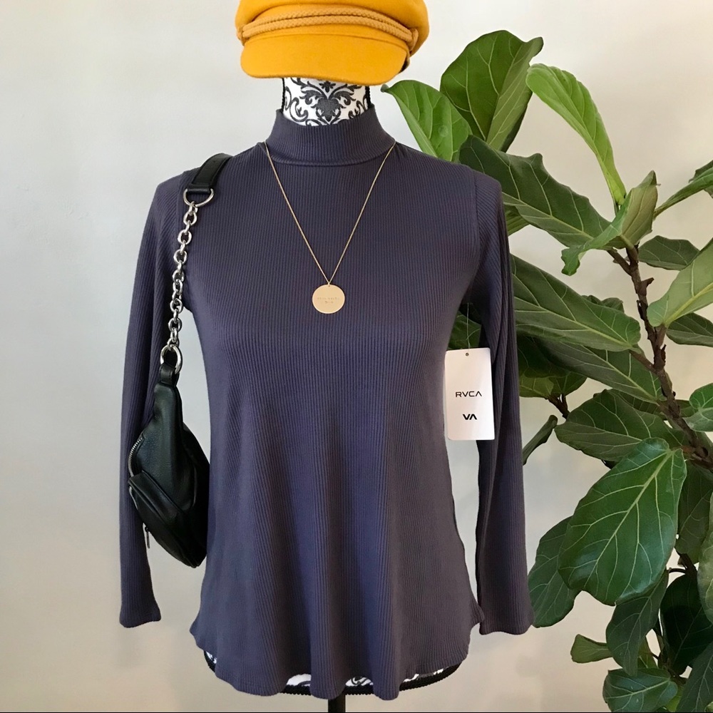 RVCA RIBBED STRETCH KNIT TOP